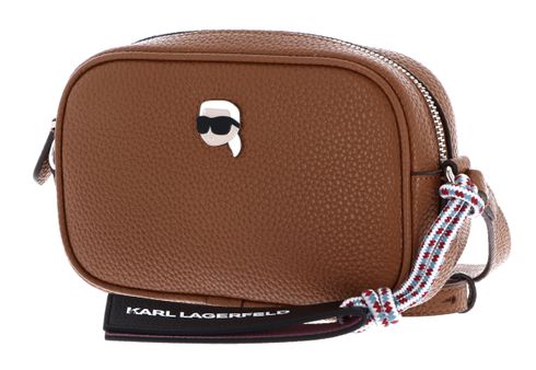 KARL LAGERFELD cross body bag Ikon Pebble Slim Camera Bag Dark Tan