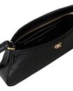 Calvin Klein Croc Embossed Monogram Small Shoulder Bag Black / Antique Light Gold