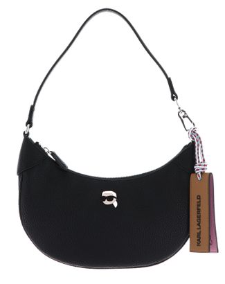 KARL LAGERFELD Ikon Pebble Half-Moon Shoulder Bag Black KARL LAGERFELD Ikon Pebble Half-Moon Shoulder Bag Black
