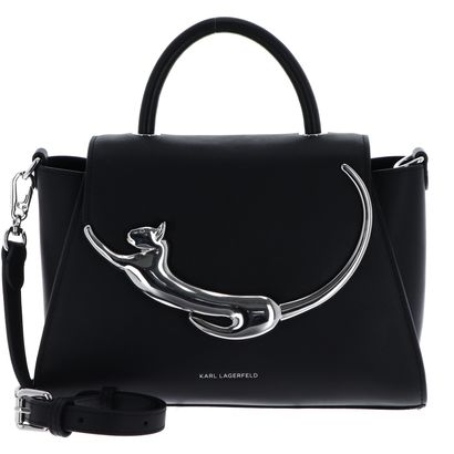 KARL LAGERFELD Ikon Choup Metal Top Handle Bag Black KARL LAGERFELD Ikon Choup Metal Top Handle Bag Black