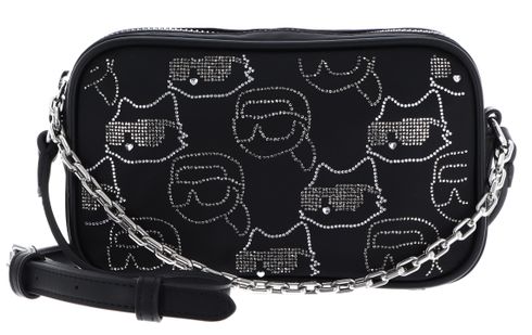 KARL LAGERFELD Ikon Nylon Crossbody Bag Kc Aop Rhinestones