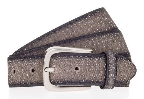 b.belt Tessa Gold Ledergürtel W80 White - Silver Metallic