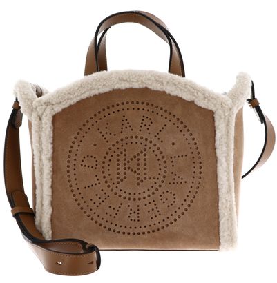 KARL LAGERFELD K / Circle Shearling Tote Bag S Caramel
