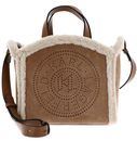 KARL LAGERFELD K / Circle Shearling Tote Bag S Caramel