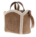 KARL LAGERFELD K / Circle Shearling Tote Bag S Caramel