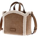 KARL LAGERFELD K / Circle Shearling Tote Bag S Caramel