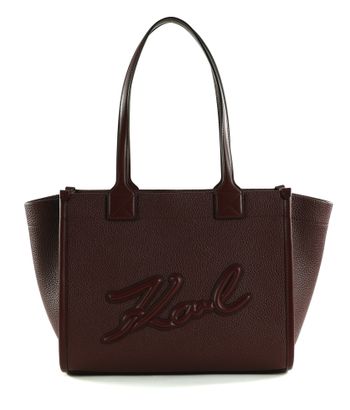 KARL LAGERFELD K / Skuare Grainy Tote Bag M Windsor Burgundy