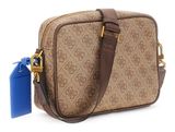 GUESS Milano Crossbody Double Zip Bag Beige / Brown GUESS Milano Crossbody Double Zip Bag Beige / Brown