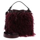 KARL LAGERFELD K / Weave Fauxfur Bucket Bag Windsor Burgundy