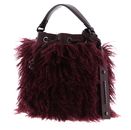 KARL LAGERFELD K / Weave Fauxfur Bucket Bag Windsor Burgundy