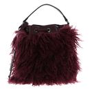 KARL LAGERFELD K / Weave Fauxfur Bucket Bag Windsor Burgundy