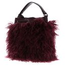 KARL LAGERFELD K / Weave Fauxfur Bucket Bag Windsor Burgundy