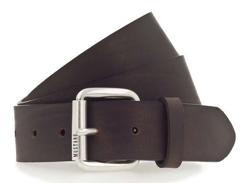 MUSTANG 40mm Leather Belt W95 Dark Brown