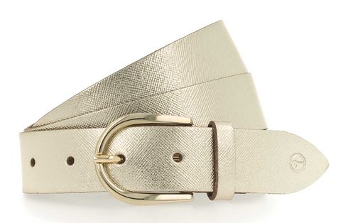 Tamaris Leather Belt W80 Platinum Gold