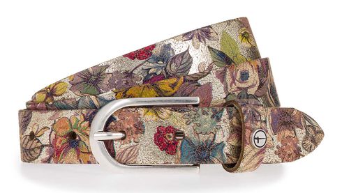 Tamaris Leather Belt W90 Gold - Multicolor Tamaris Leather Belt W90 Gold - Multicolor