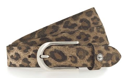 Tamaris Leather Belt W85 Taupe - Dark Brown