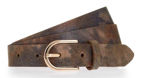Tamaris Leather Belt W90 Light Blue - Taupe