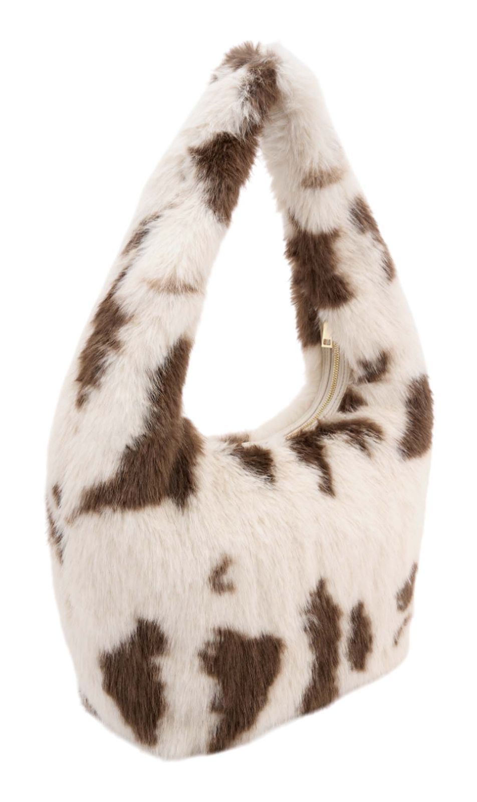 SEIDENFELT MANUFAKTUR Letje Hobo Bag Cow White & Brown SEIDENFELT MANUFAKTUR Letje Hobo Bag Cow White & Brown