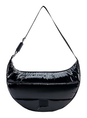SEIDENFELT MANUFAKTUR Norrlida Glossy Nylon Halfmoon Bag Black