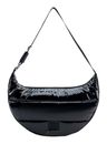 SEIDENFELT MANUFAKTUR Norrlida Glossy Nylon Halfmoon Bag Black