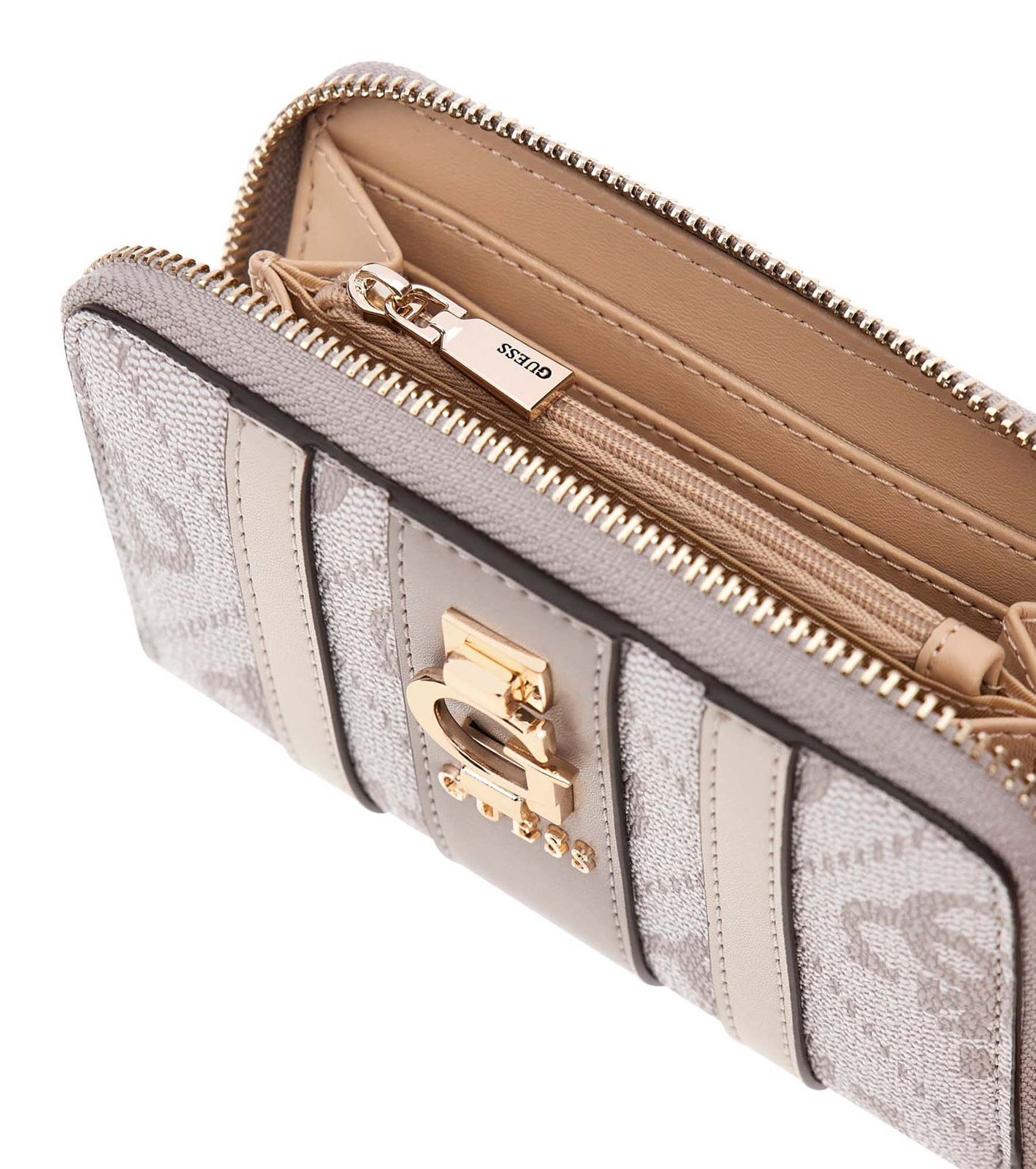 GUESS Erenia Zip Around Wallet M Dark Taupe Logo GUESS Erenia Zip Around Wallet M Dark Taupe Logo