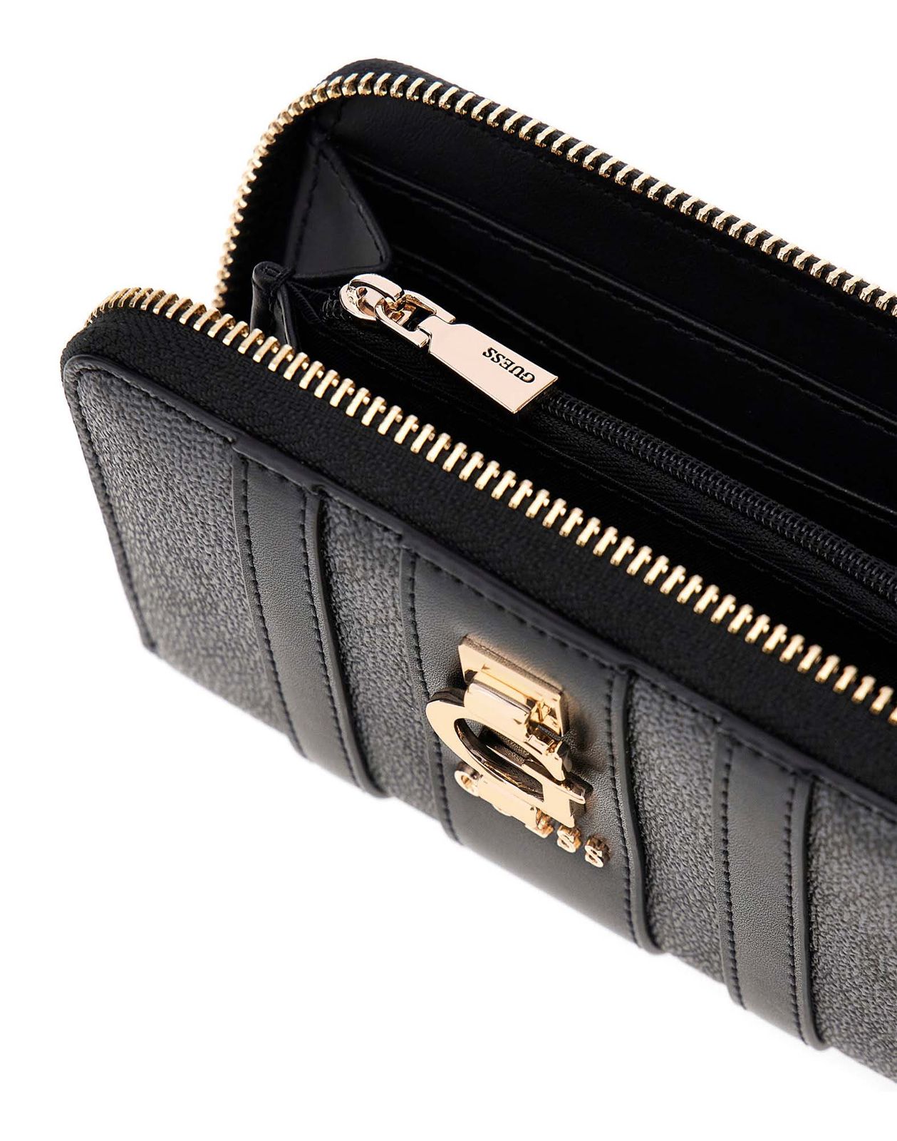 GUESS Erenia Zip Around Wallet M Coal Logo GUESS Erenia Zip Around Wallet M Coal Logo