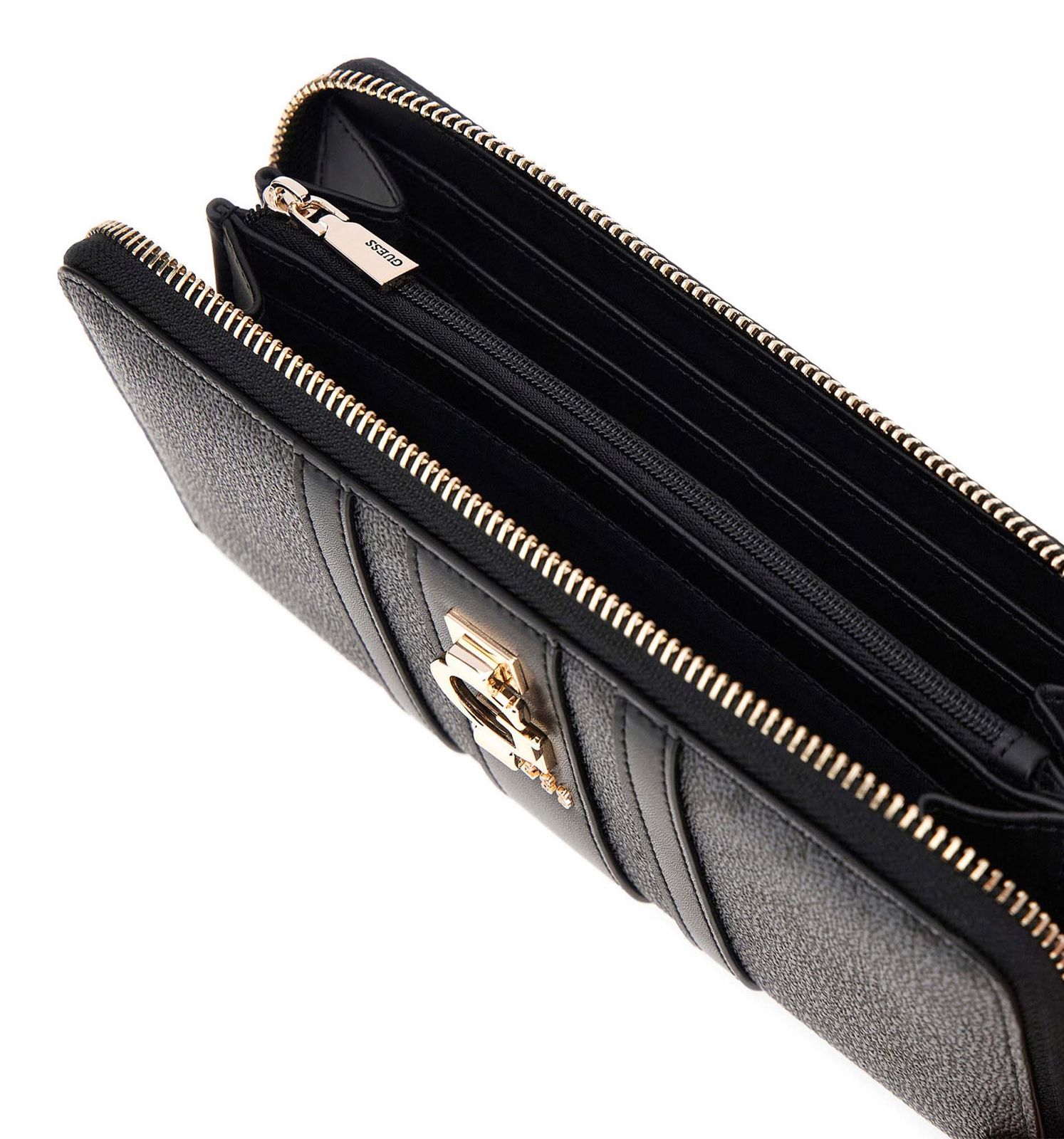 GUESS Erenia Zip Around Wallet L Coal Logo GUESS Erenia Zip Around Wallet L Coal Logo