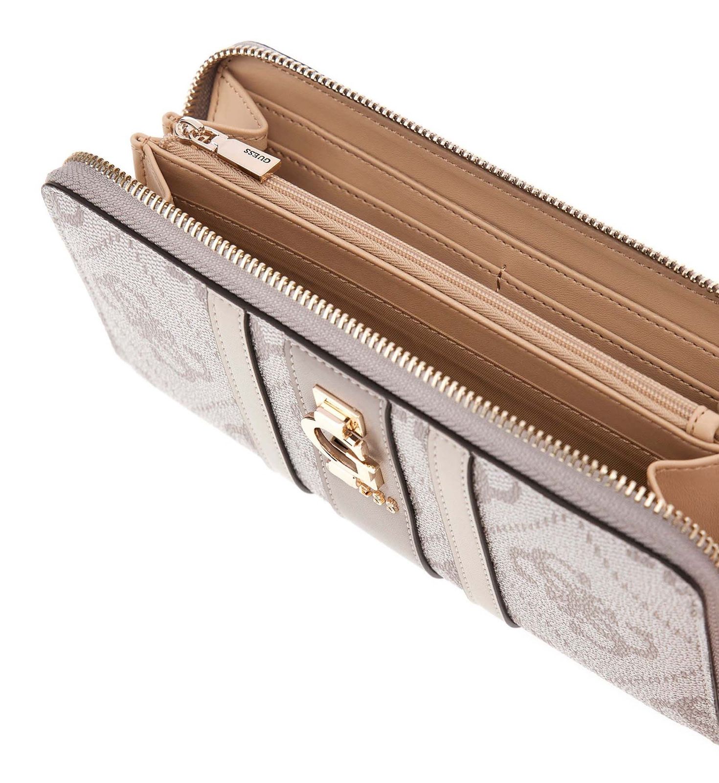 GUESS Erenia Zip Around Wallet L Dark Taupe Logo GUESS Erenia Zip Around Wallet L Dark Taupe Logo