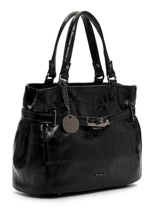 Tamaris Carolina Shopper Nera, Borsa A Tracolla In Similpelle, Tre Scomparti, Tracolla Regolabile, Fondo Rinforzato, 39x23x11,5 Cm - 4