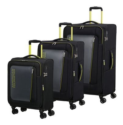American Tourister Aktivus 3 PC Set A Black / Lime American Tourister Aktivus 3 PC Set A Black / Lime