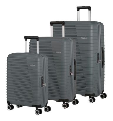 American Tourister Roadrush Trolley Set A Charcoal Grey