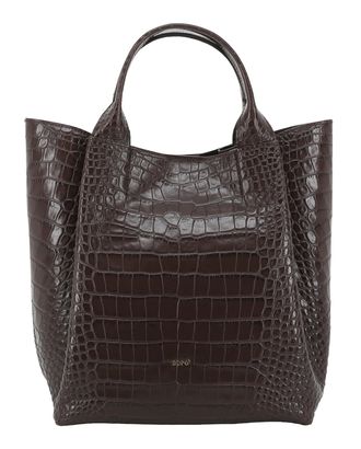 abro Leather Cocco Mondial Essential Shopper Dark Brown
