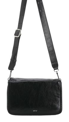 abro Leather Dioniso PURE Crossbody Bag Black / Nickel