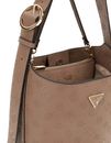 GUESS Cresidia II Bucket Bag Dark Taupe Logo
