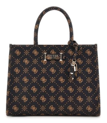 GUESS Silia 2 Compartment Tote Bag Espresso Logo