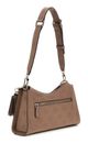 GUESS Cresidia II Top Zip Shoulder Bag Dark Taupe Logo