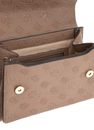 GUESS Cresidia II Convertible Xbody Flap Bag Dark Taupe Logo