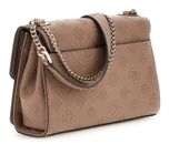 GUESS Cresidia II Convertible Xbody Flap Bag Dark Taupe Logo