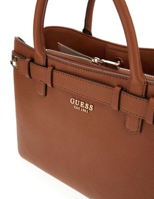 Sac à épaule - GUESS - Meridian Girlfriend Satchel - Brun Clair - 100