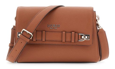 GUESS Gregoria Crossbody Flap Bag Cognac