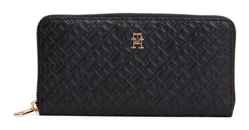 TOMMY HILFIGER TH Icon Mono Embo Zip Around Wallet L Black