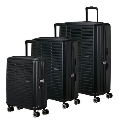 American Tourister Sunset Hills Trolley Set A Black
