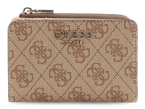 GUESS Laurel II SLG Zip Around Card Case Latte Logo