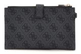 GUESS Laurel II SLG Double Zip Organizer Coal Logo GUESS Laurel II SLG Double Zip Organizer Coal Logo