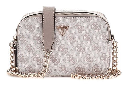 GUESS Noelle II Crossbody Camera Bag Dark Taupe Logo
