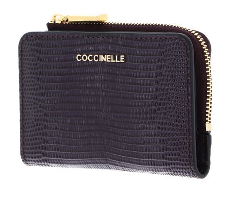 COCCINELLE Metallic Lizard Credit Card Holder Prune