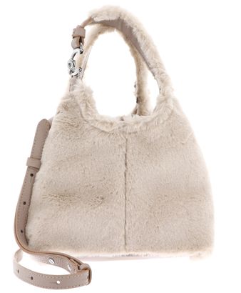COCCINELLE C-Easy Synthetic Fur Handbag Natural / Rosette