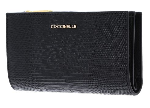 COCCINELLE Metallic Lizard Wallet Noir