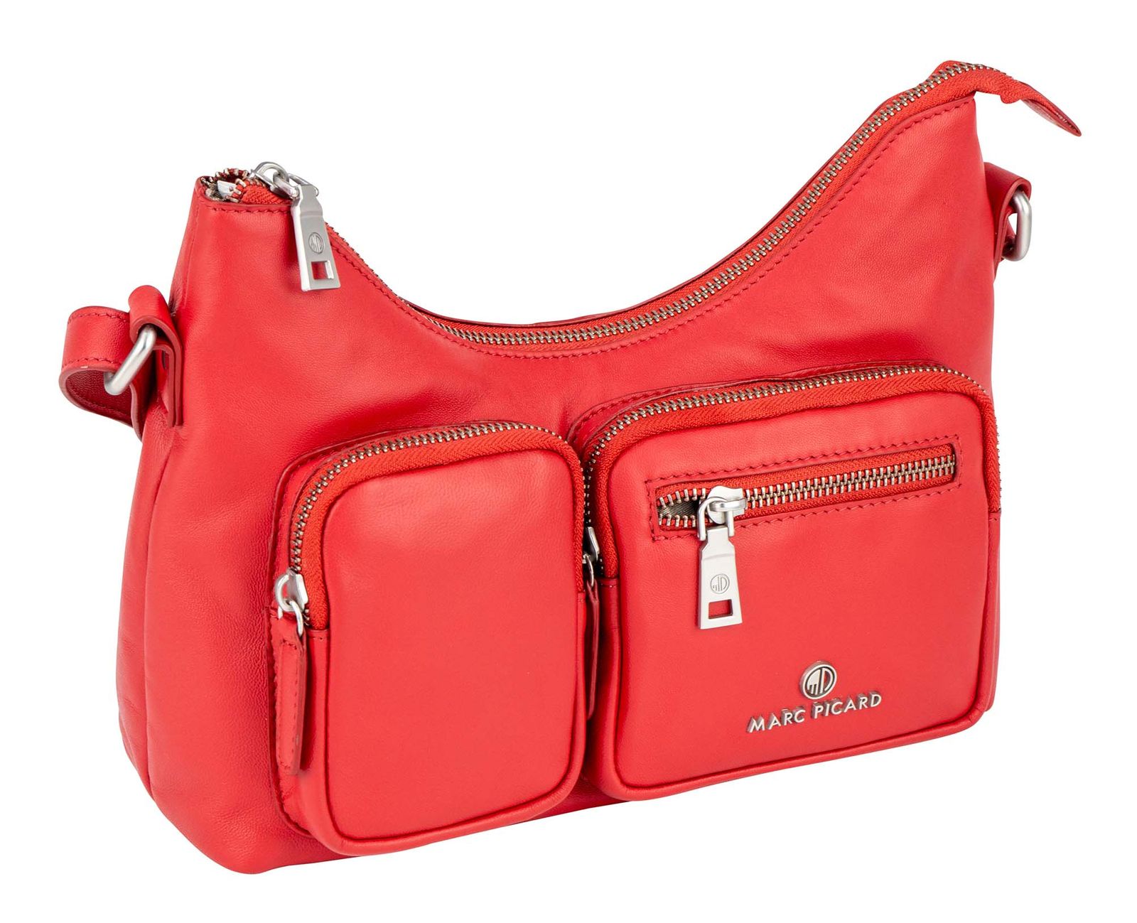 Marc Picard Maremma Shoulder Bag with Front Pockets Lychee Marc Picard Maremma Shoulder Bag with Front Pockets Lychee