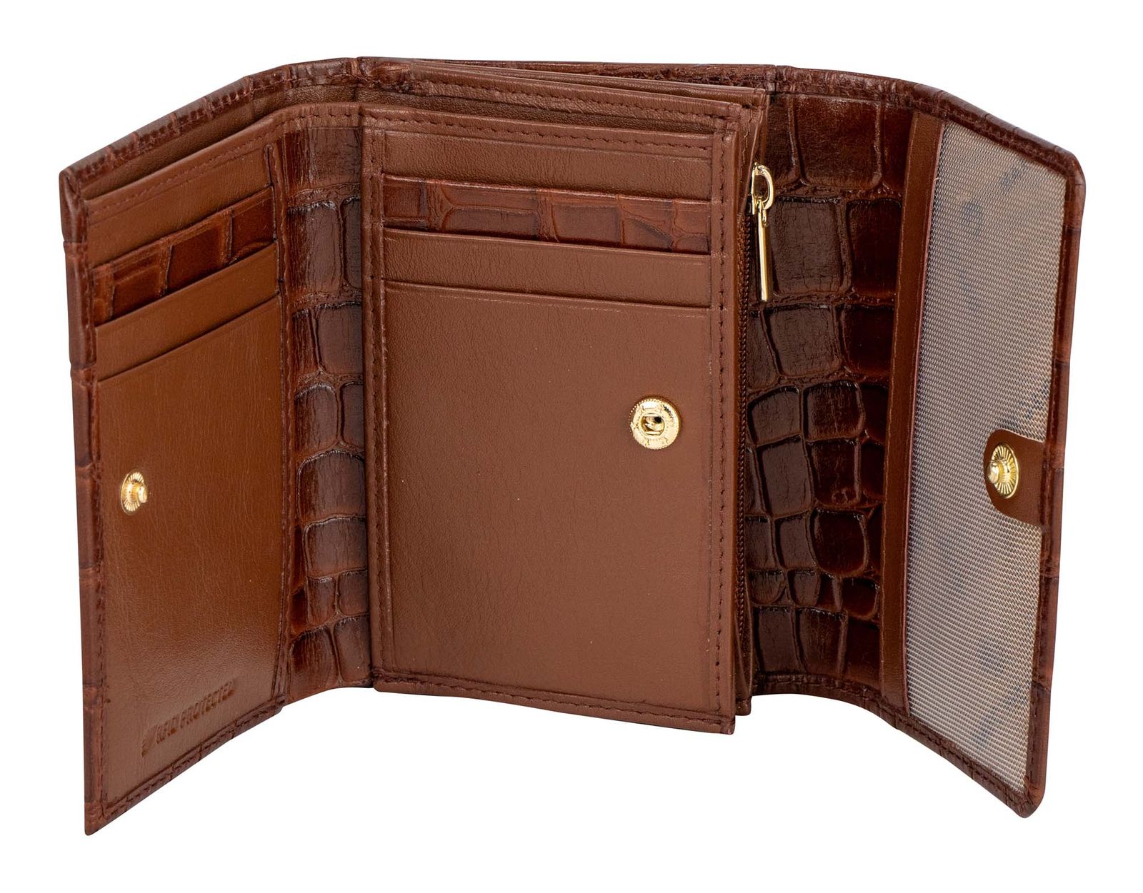 Marc Picard Croco Wallet with Flap S Cognac Marc Picard Croco Wallet with Flap S Cognac